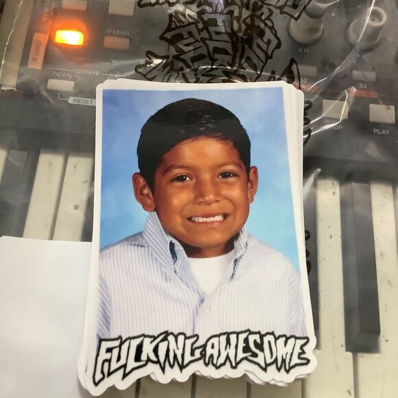 FA F*cking Awesome Skateboard Louie Lopez Yearbook Photo STICKER  Dill Supreme - Picture 1 of 1